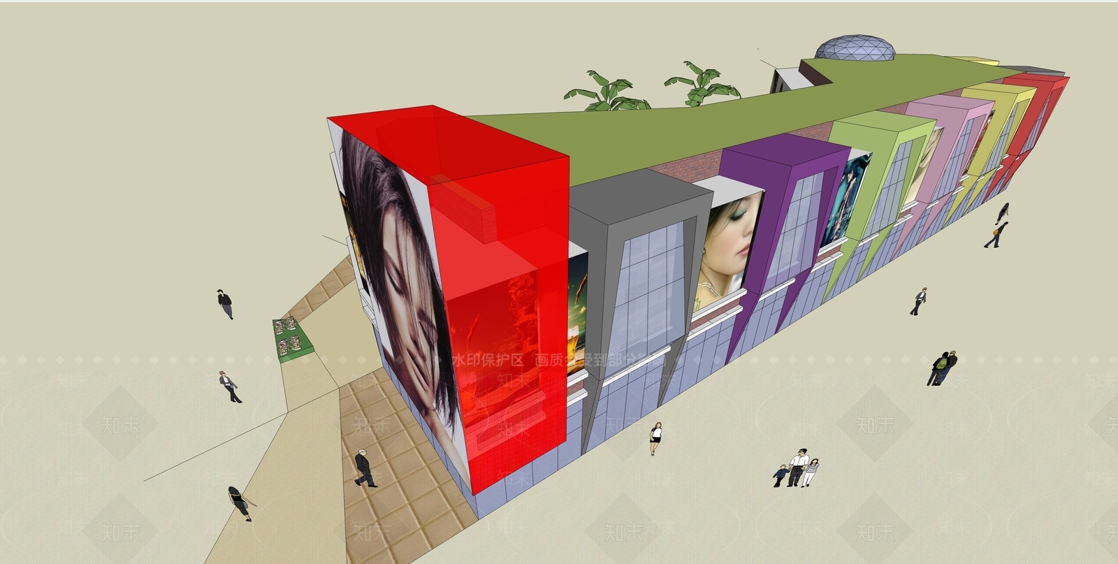 现代其他商业建筑SU模型下载【ID:1173603088】