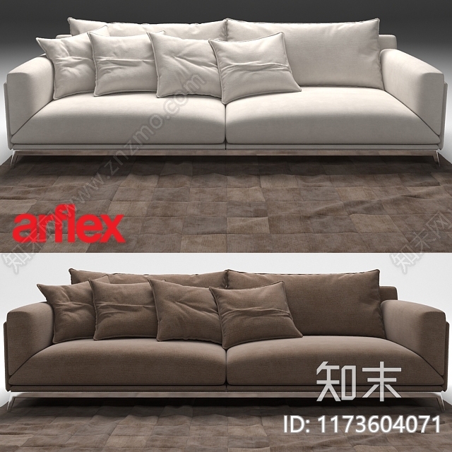 现代双人沙发3D模型下载【ID:1173604071】