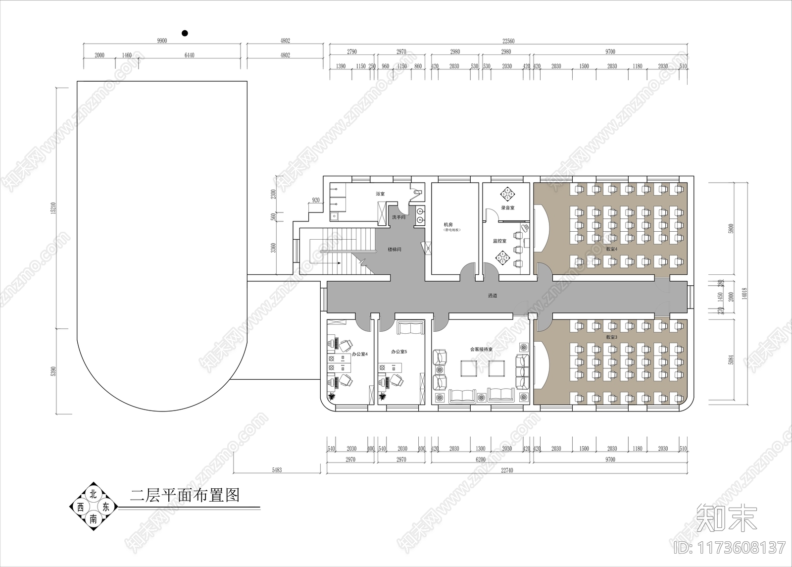 现代学校cad施工图下载【ID:1173608137】