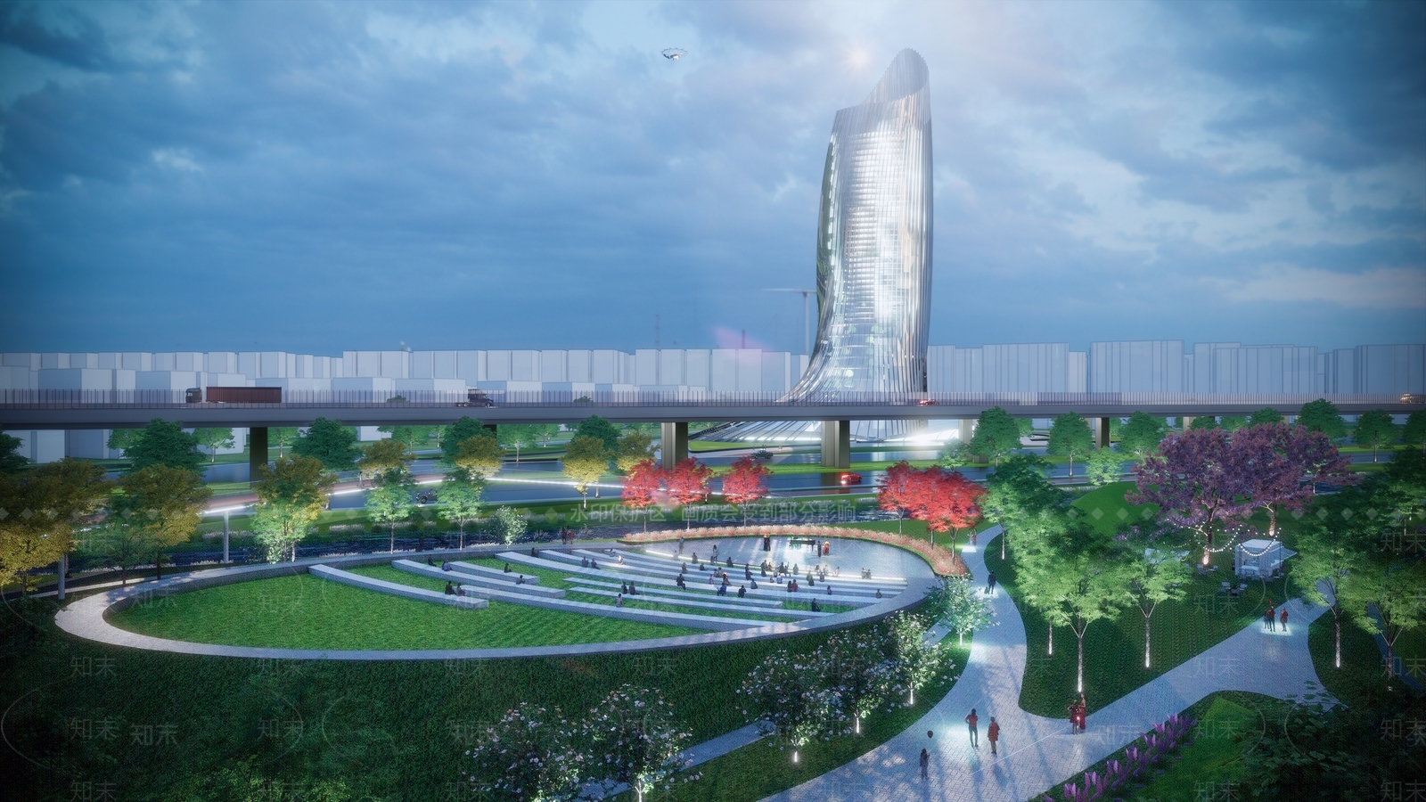 现代景观公园SU模型下载【ID:1173608574】