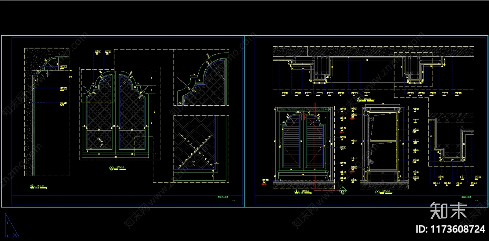 现代门节点cad施工图下载【ID:1173608724】