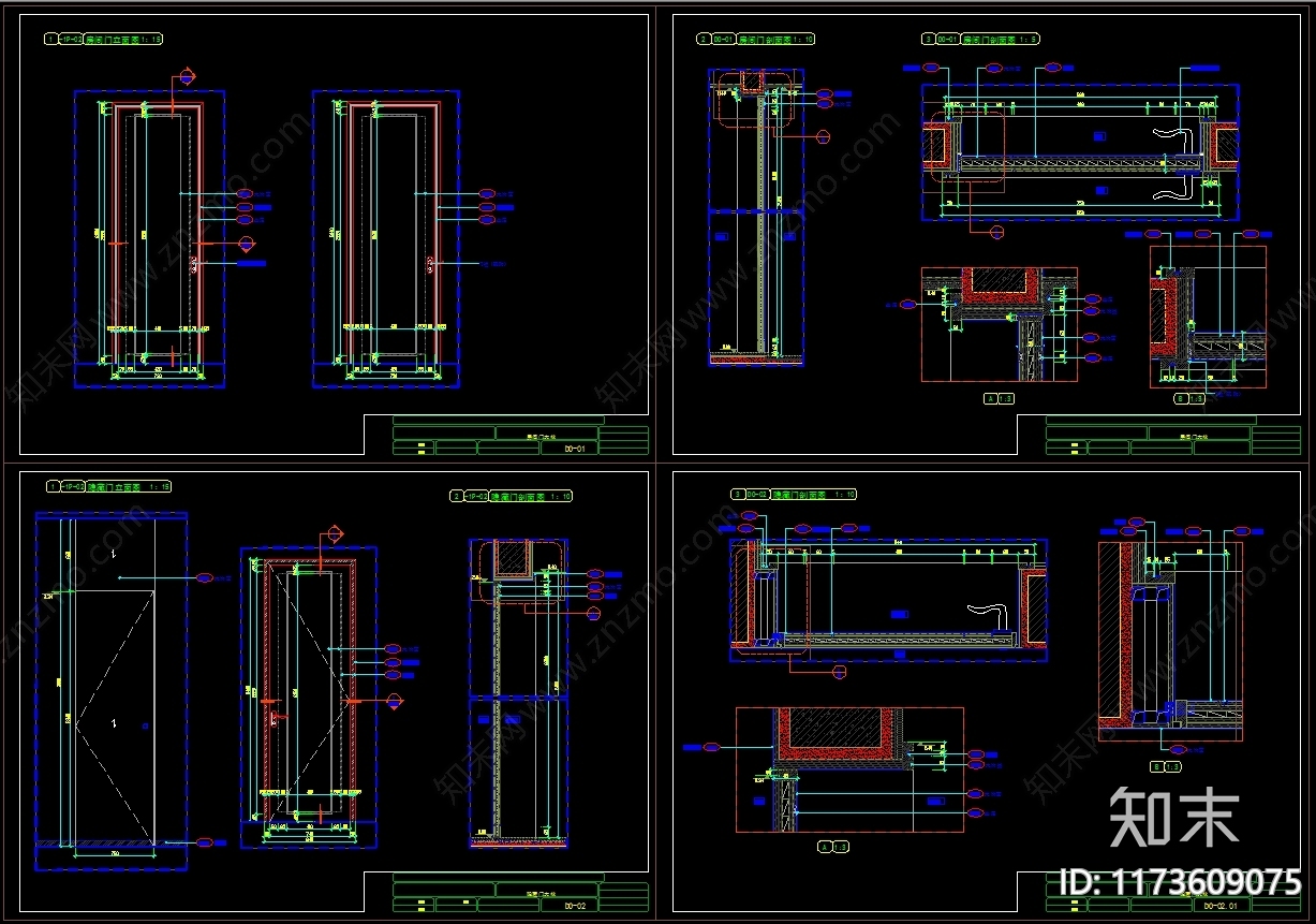 现代门节点施工图下载【ID:1173609075】