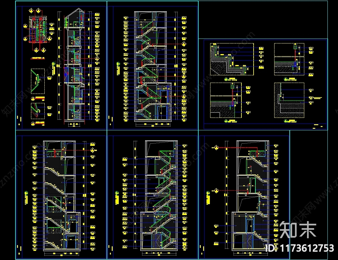 现代楼梯节点施工图下载【ID:1173612753】