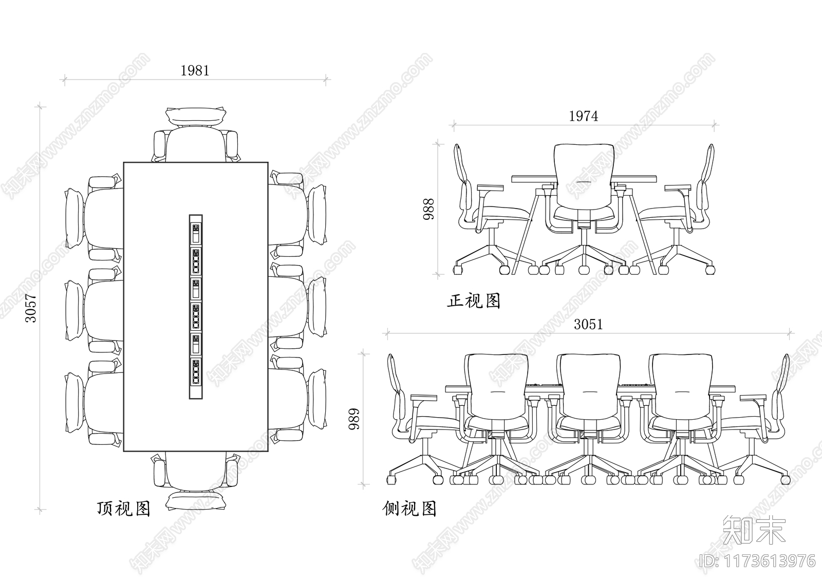 现代会议室cad施工图下载【ID:1173613976】