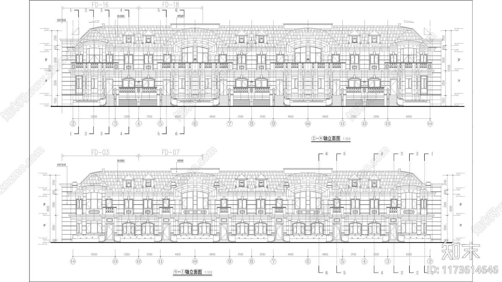 现代别墅建筑cad施工图下载【ID:1173614646】