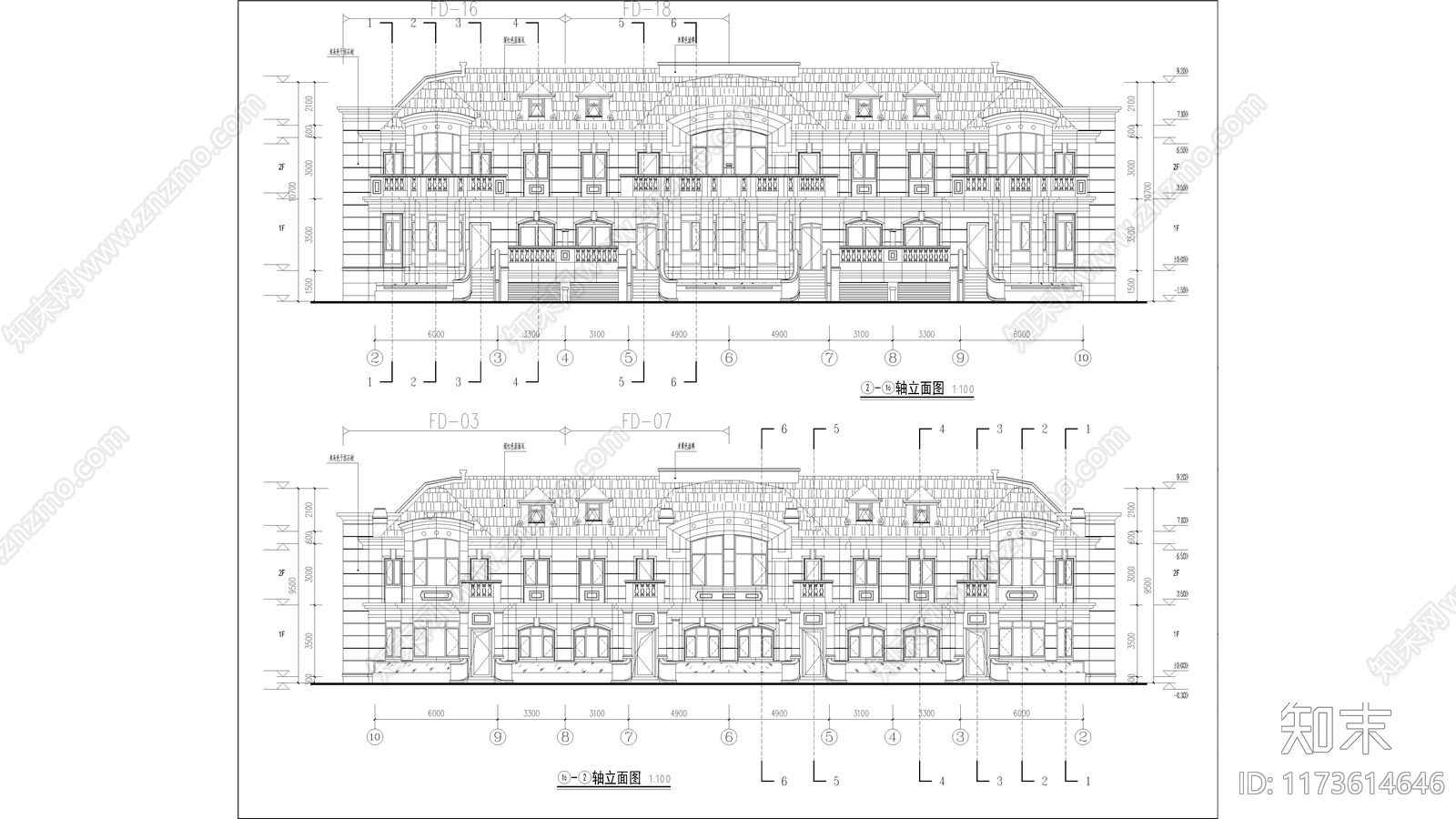 现代别墅建筑cad施工图下载【ID:1173614646】