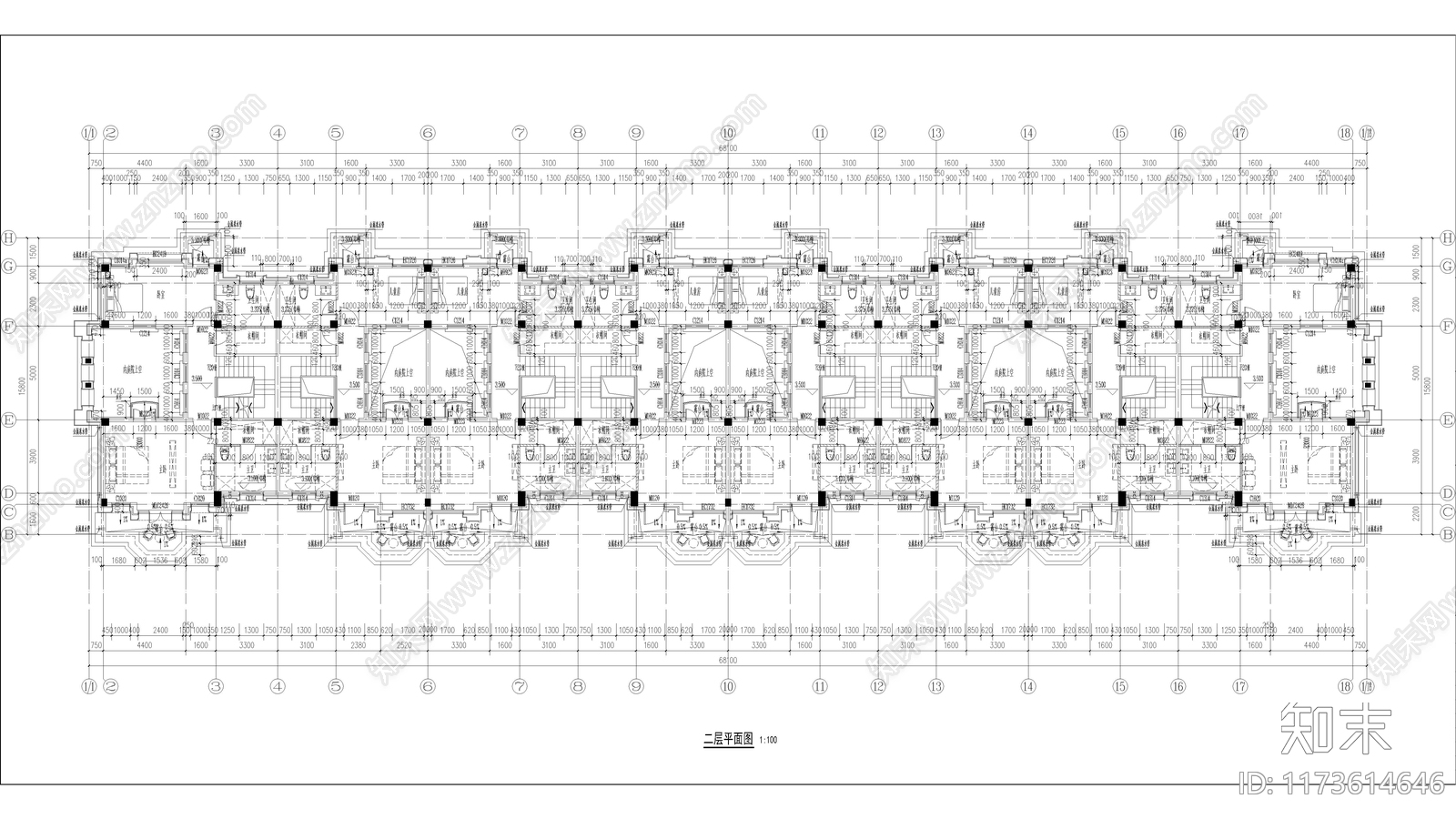 现代别墅建筑cad施工图下载【ID:1173614646】