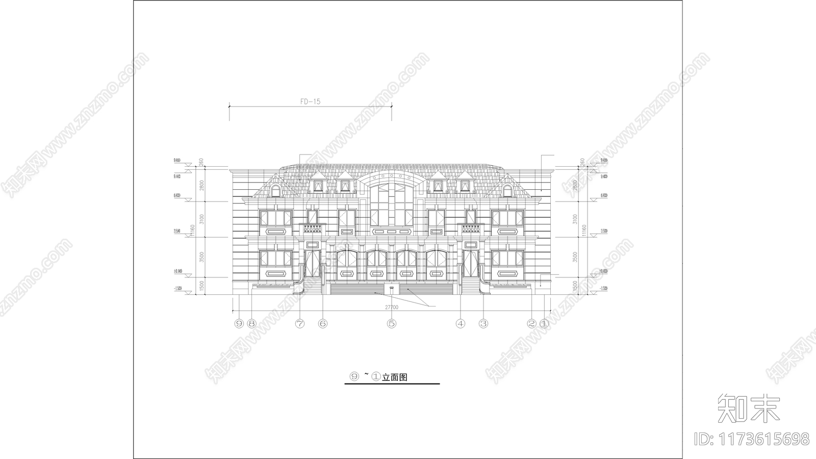 现代别墅建筑cad施工图下载【ID:1173615698】