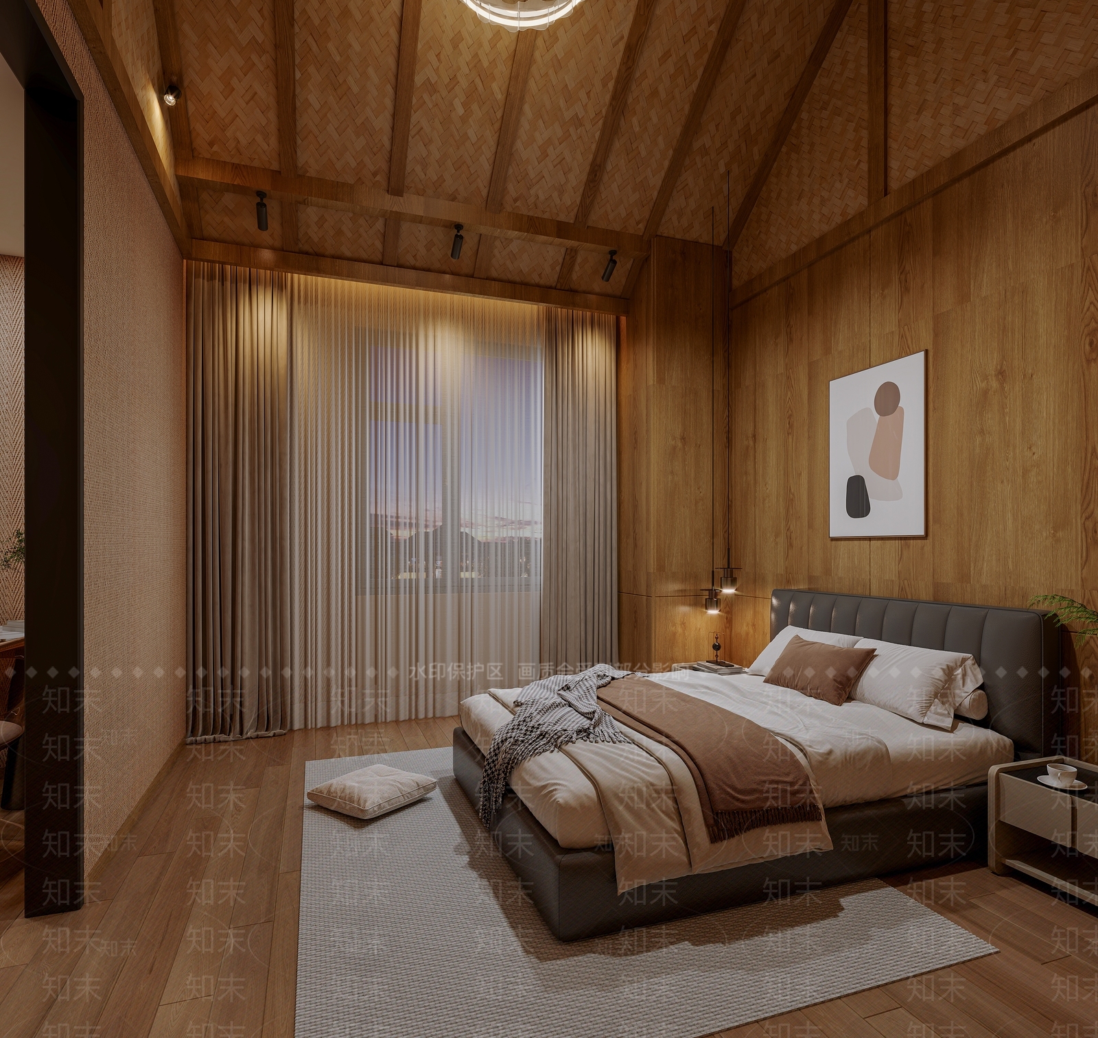 现代家居卧室3D模型下载【ID:1173624545】