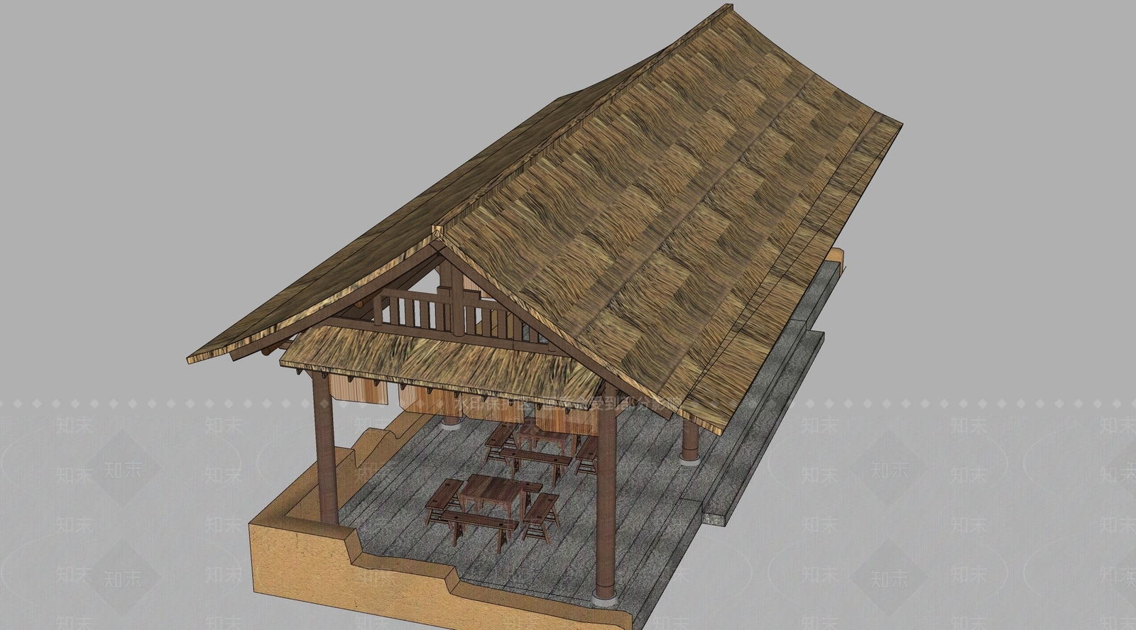 现代亭子SU模型下载【ID:1173625390】