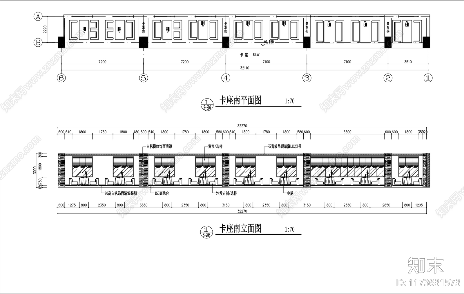 中古西餐厅施工图下载【ID:1173631573】