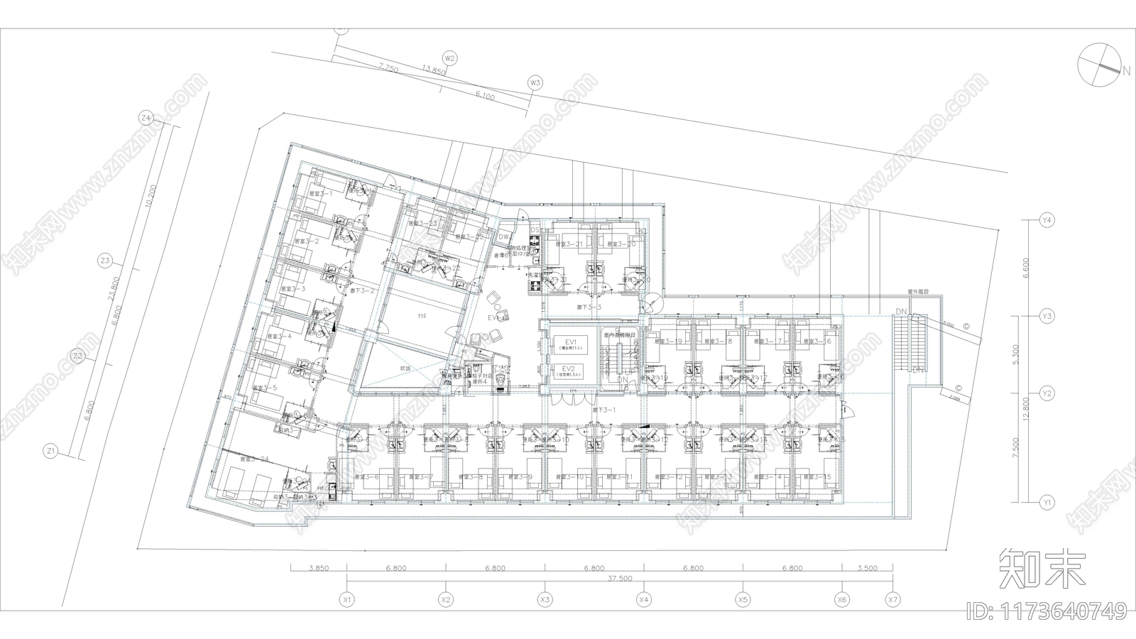 现代学校建筑施工图下载【ID:1173640749】