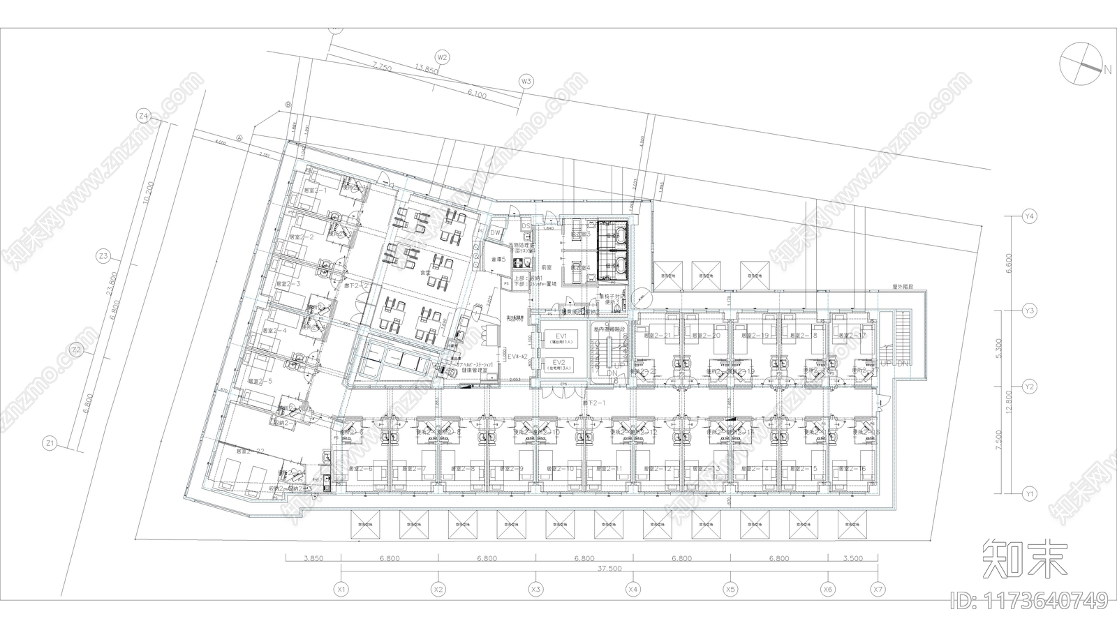 现代学校建筑施工图下载【ID:1173640749】