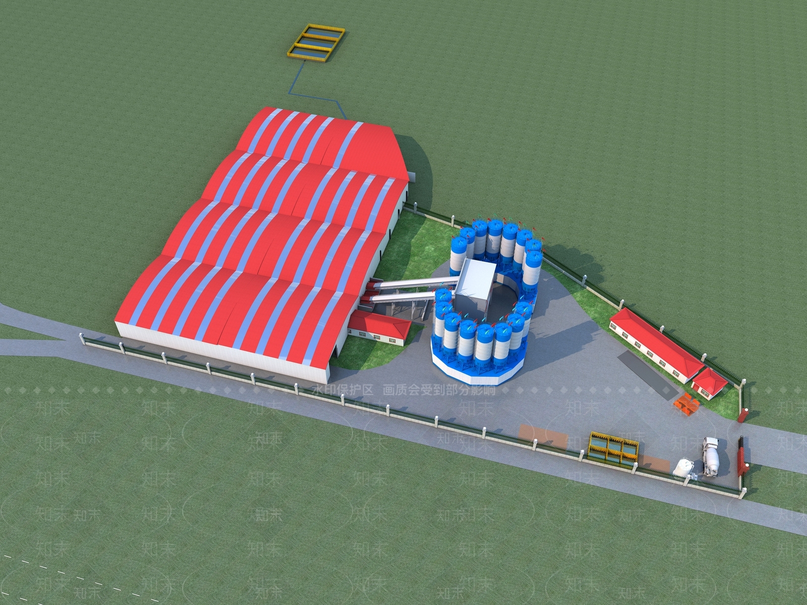 现代鸟瞰规划3D模型下载【ID:1173661994】