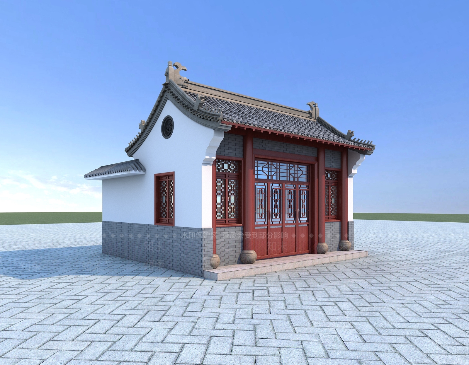 中式古建3D模型下载【ID:1173666563】