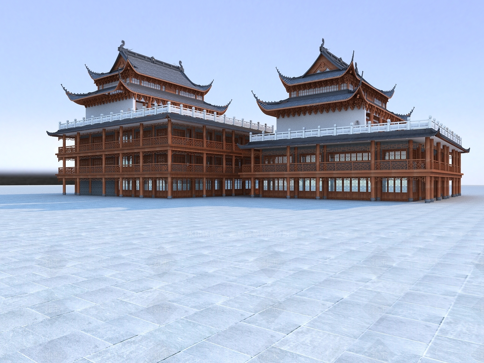 中式古建3D模型下载【ID:1173669679】