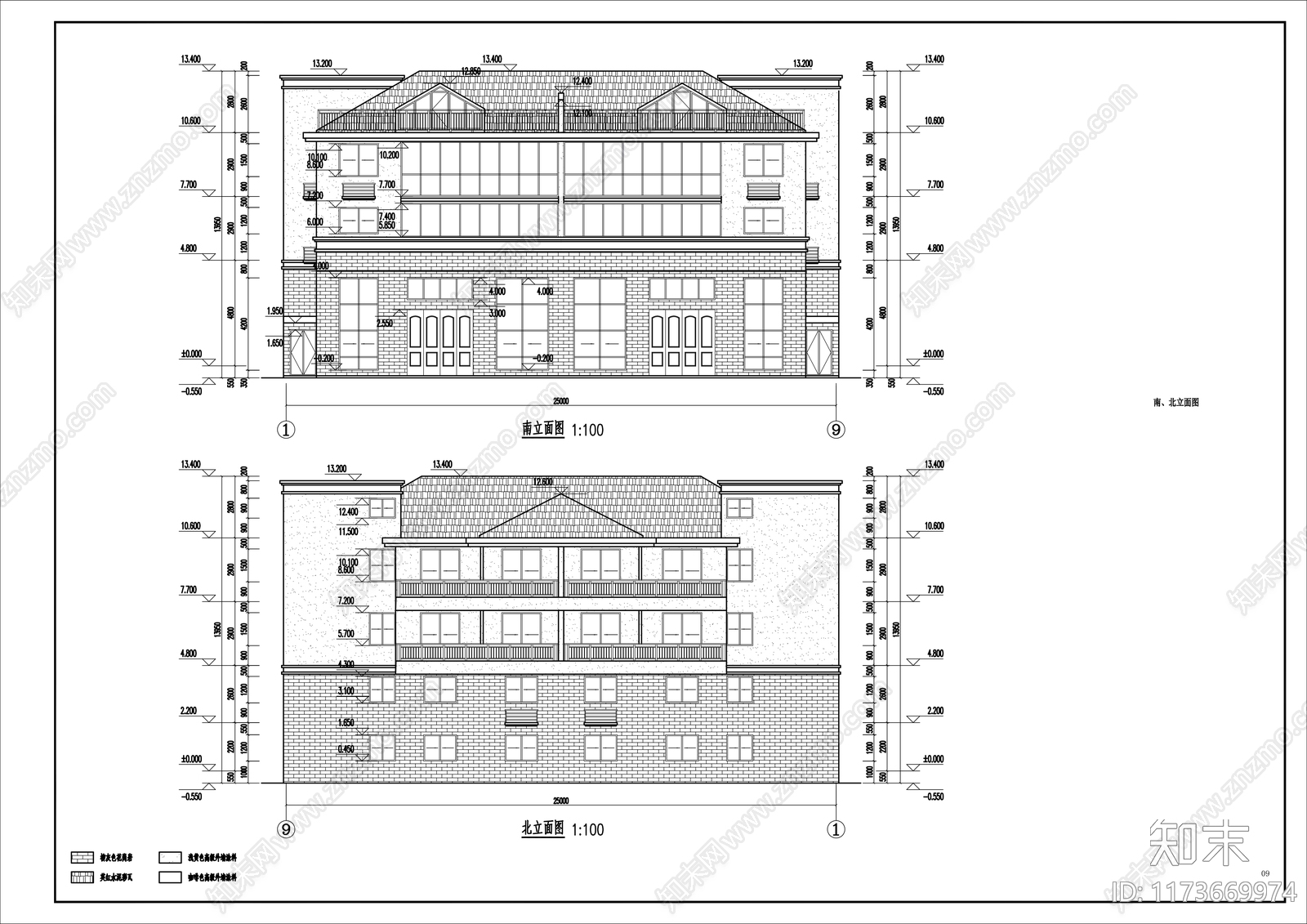 现代别墅建筑施工图下载【ID:1173669974】