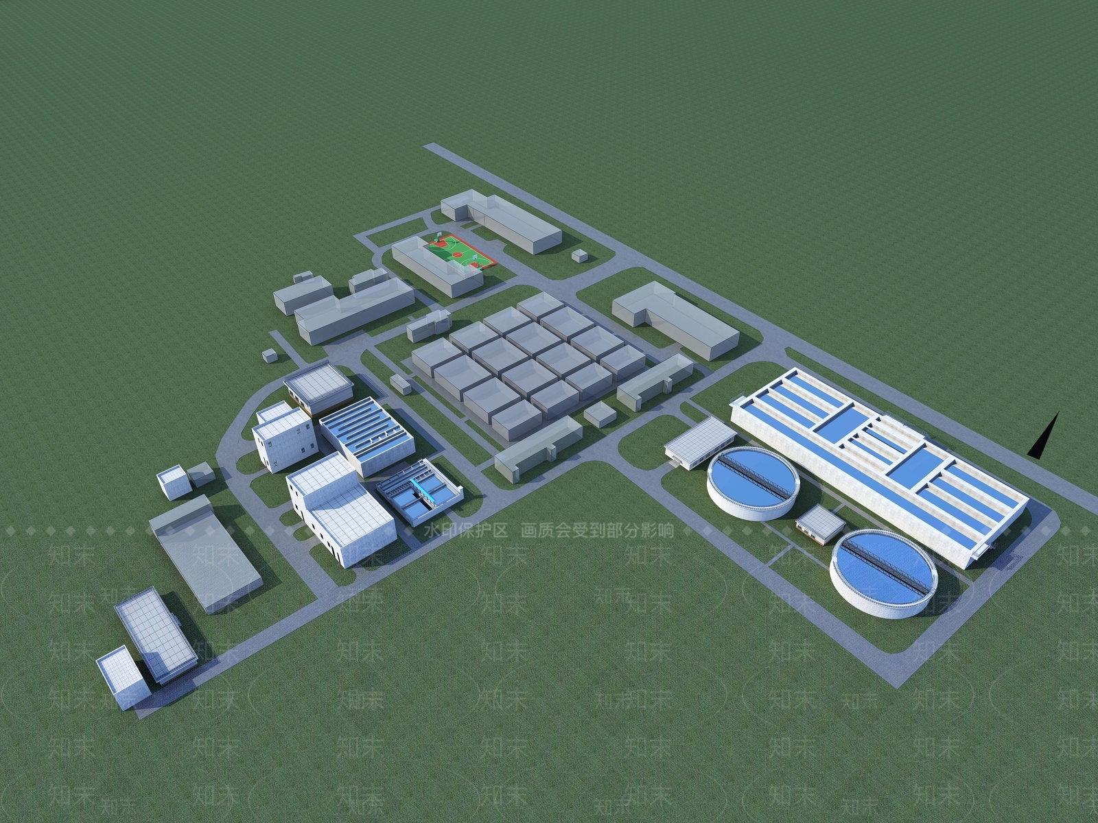 现代鸟瞰规划3D模型下载【ID:1173670227】