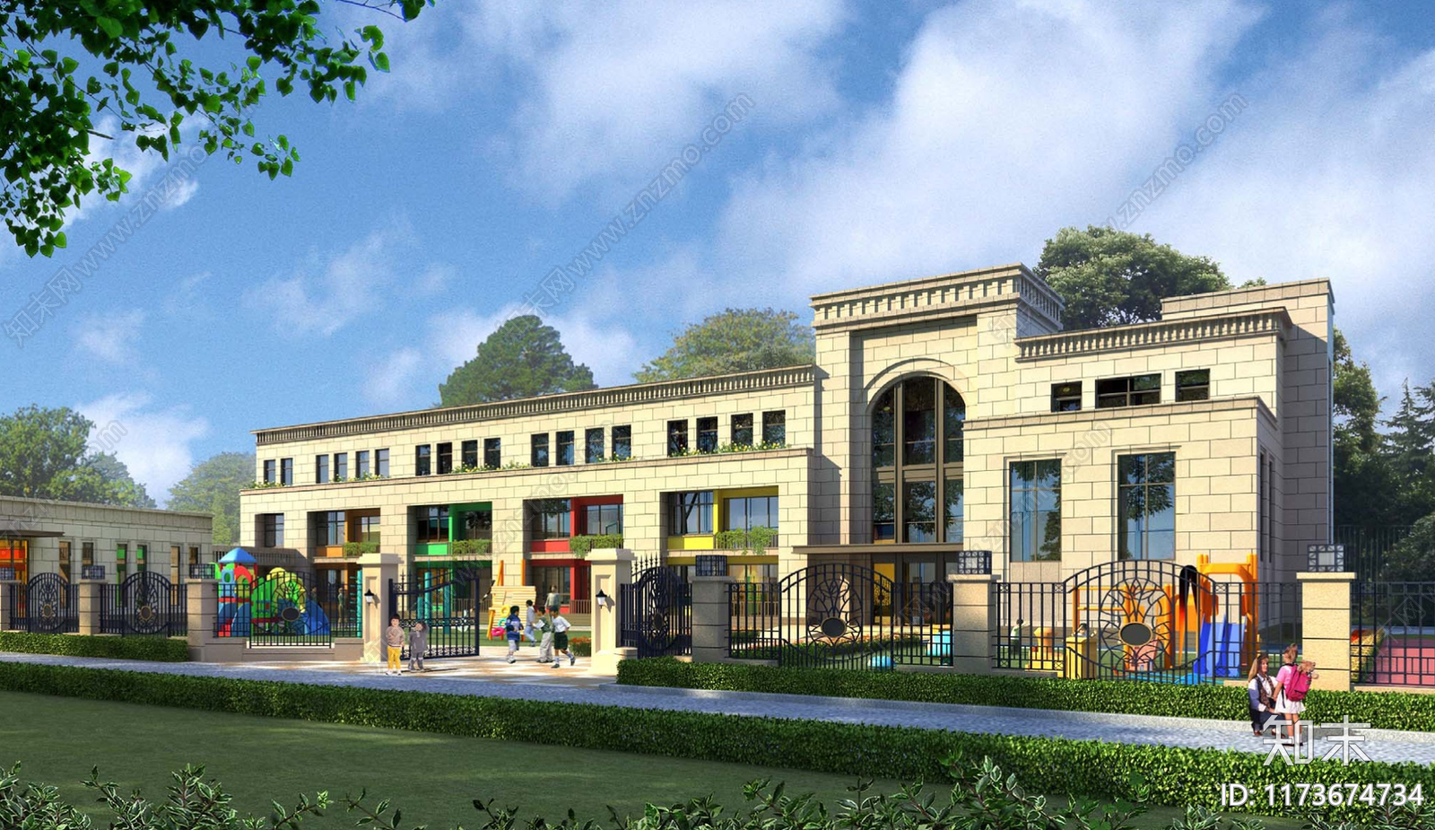 现代幼儿园建筑cad施工图下载【ID:1173674734】