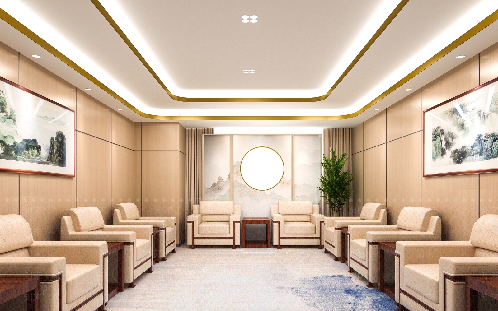 现代轻奢接待室3D模型下载【ID:1173679329】