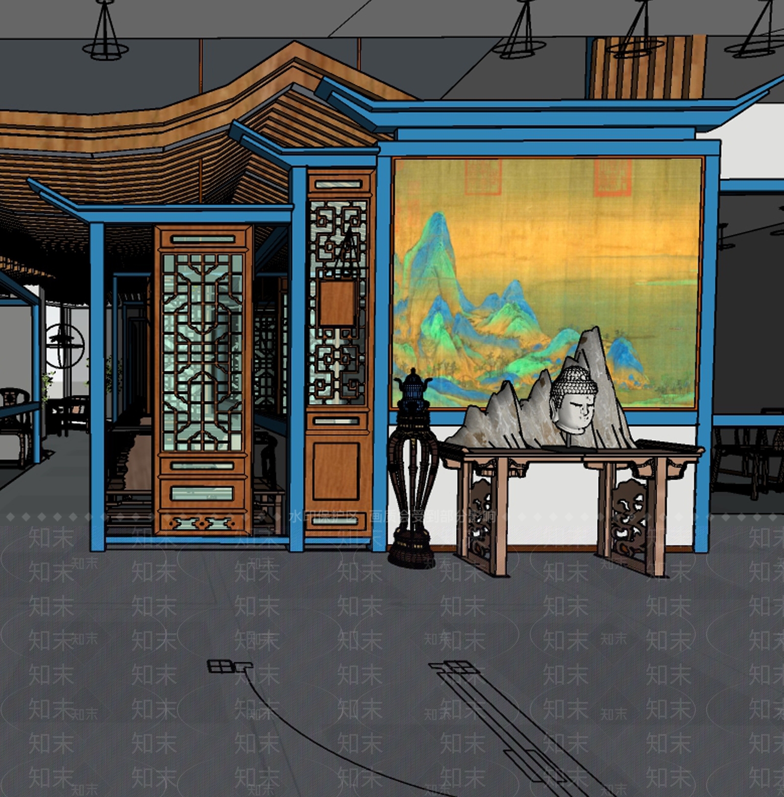中餐厅SU模型下载【ID:1173685654】