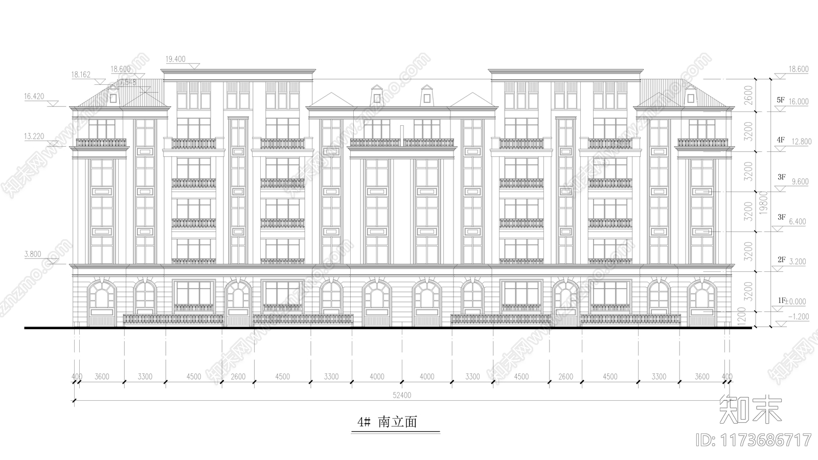 现代住宅楼建筑cad施工图下载【ID:1173686717】