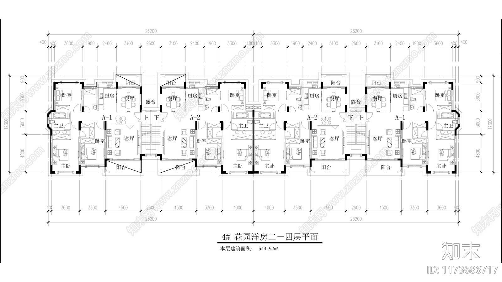 现代住宅楼建筑cad施工图下载【ID:1173686717】