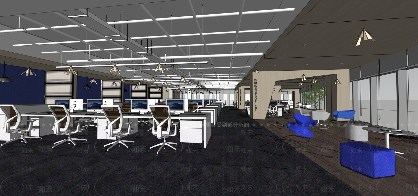现代其他办公区域SU模型下载【ID:1173688622】