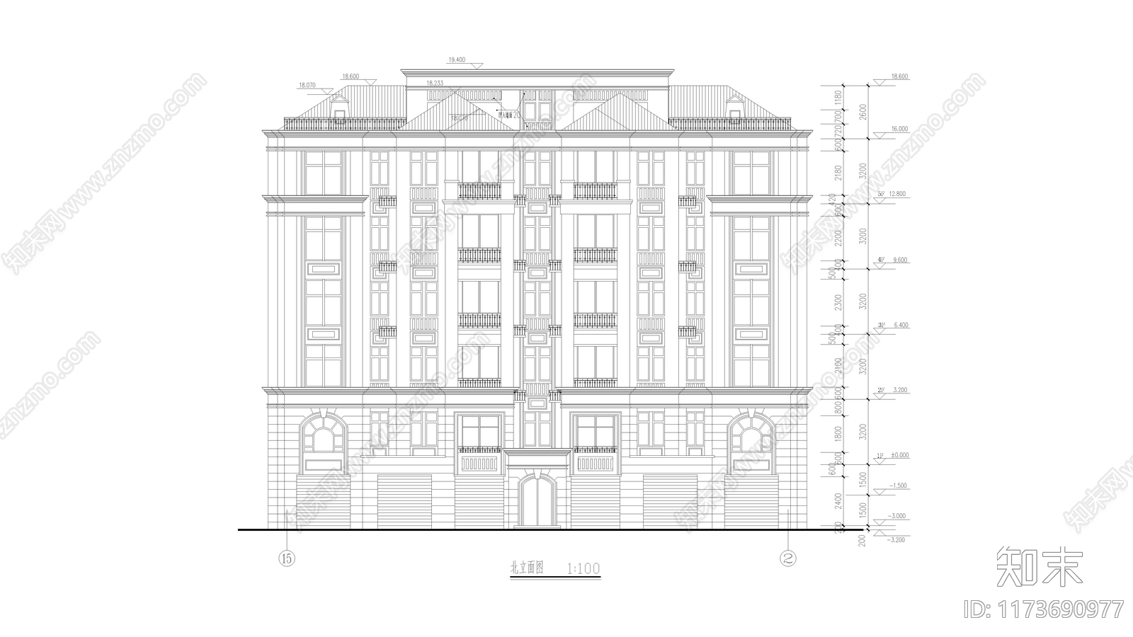 现代住宅楼建筑cad施工图下载【ID:1173690977】