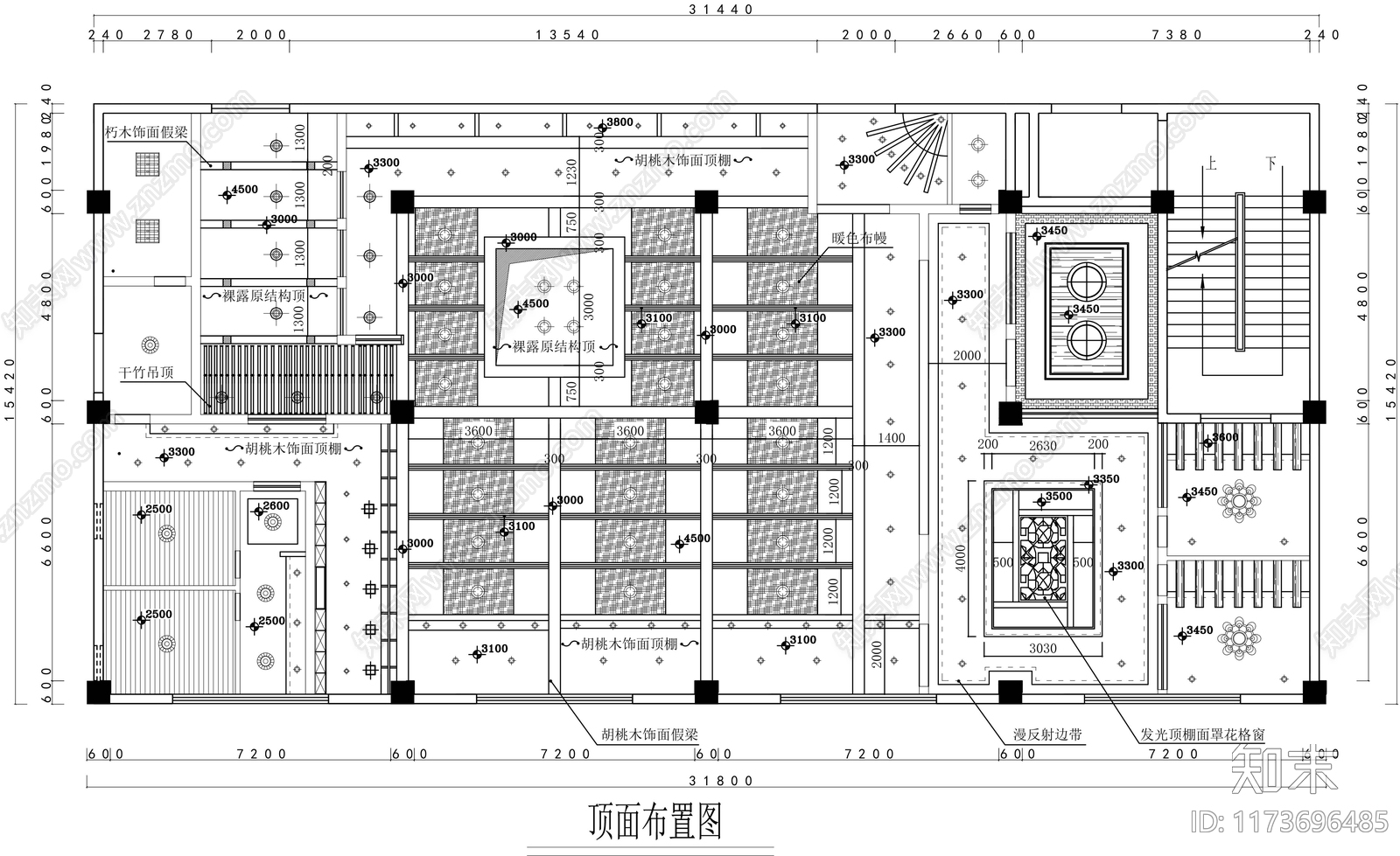 轻奢中餐厅cad施工图下载【ID:1173696485】