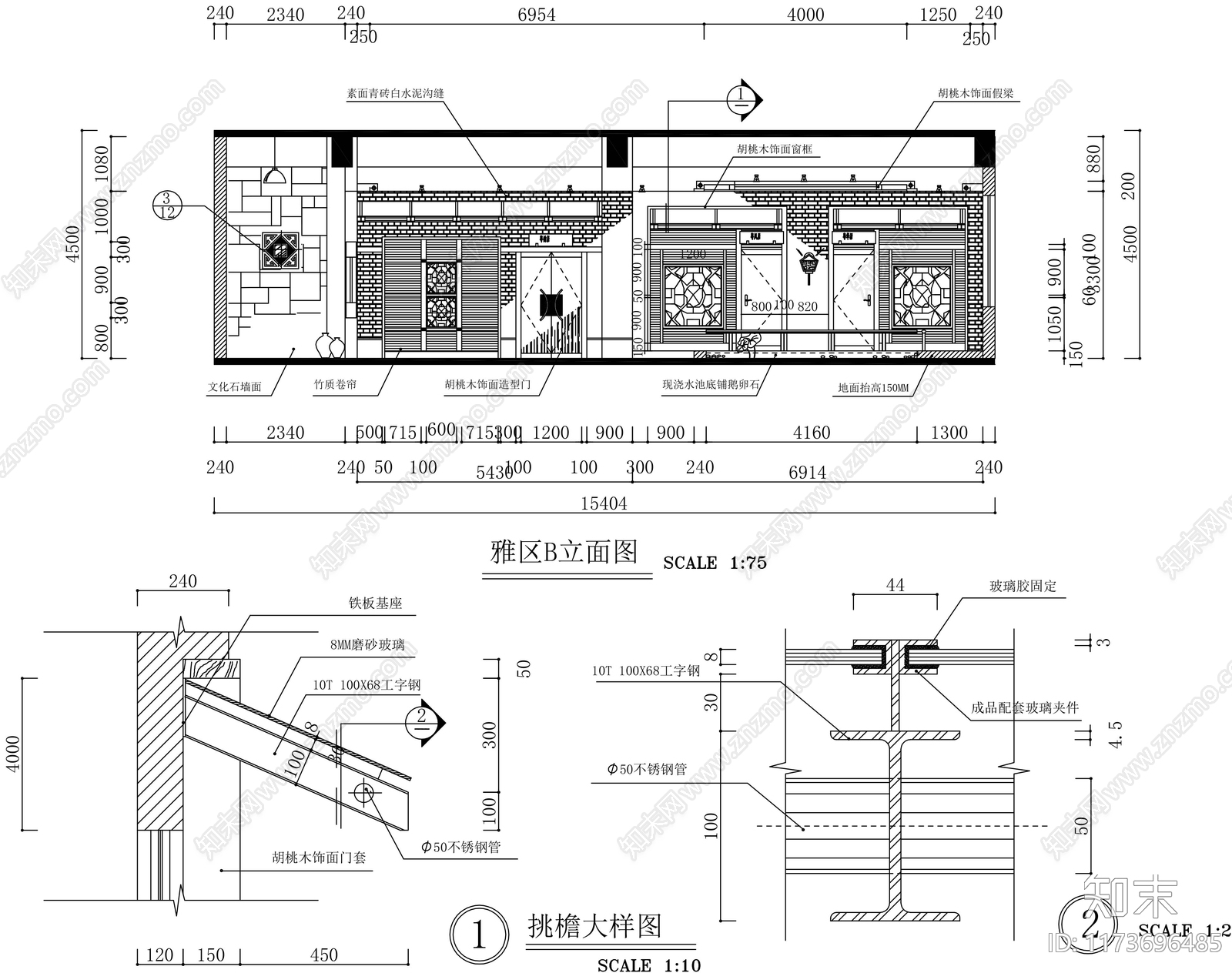 轻奢中餐厅cad施工图下载【ID:1173696485】