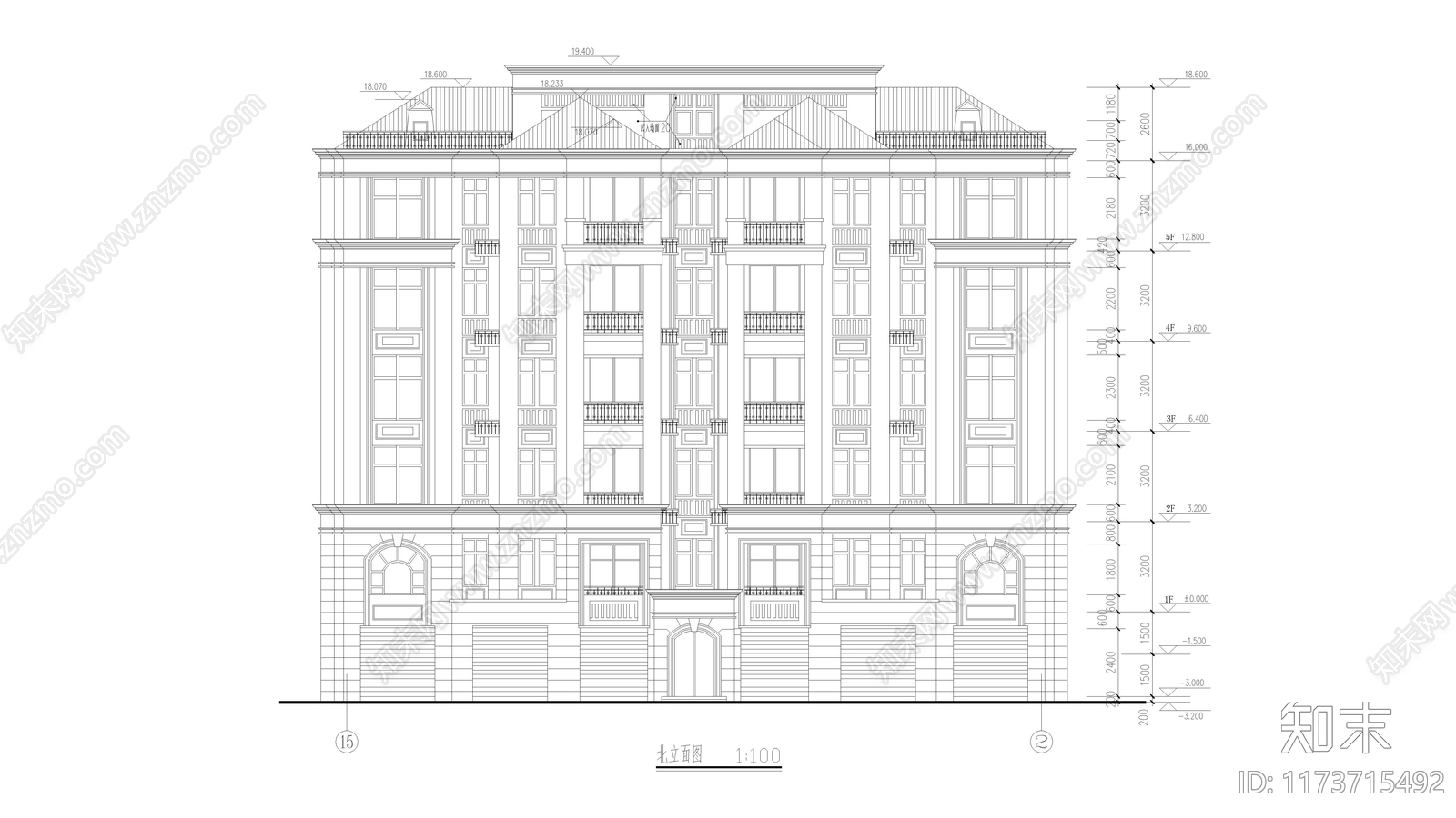 现代住宅楼建筑cad施工图下载【ID:1173715492】