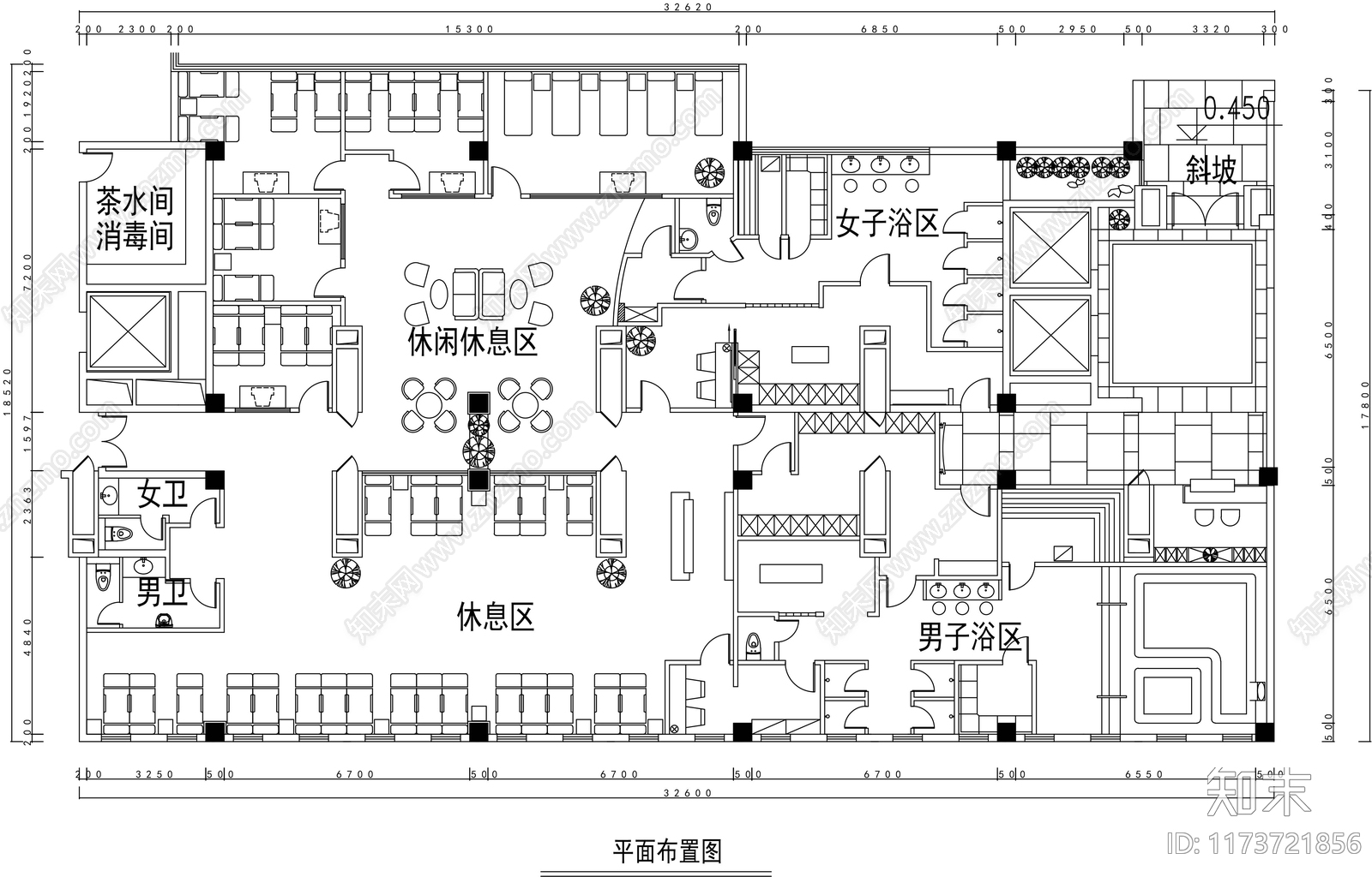 新中式洗浴中心施工图下载【ID:1173721856】