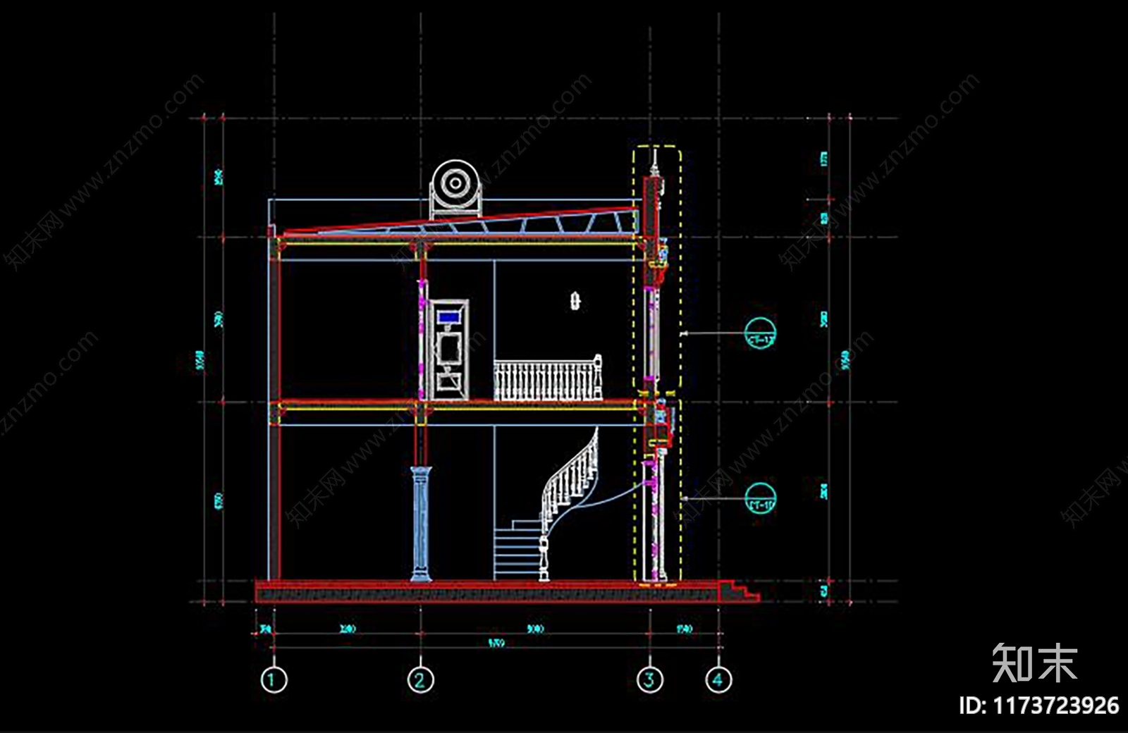 欧式别墅建筑施工图下载【ID:1173723926】