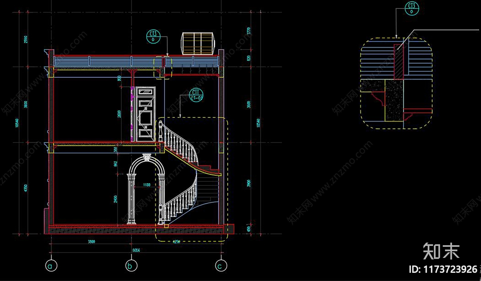 欧式别墅建筑施工图下载【ID:1173723926】