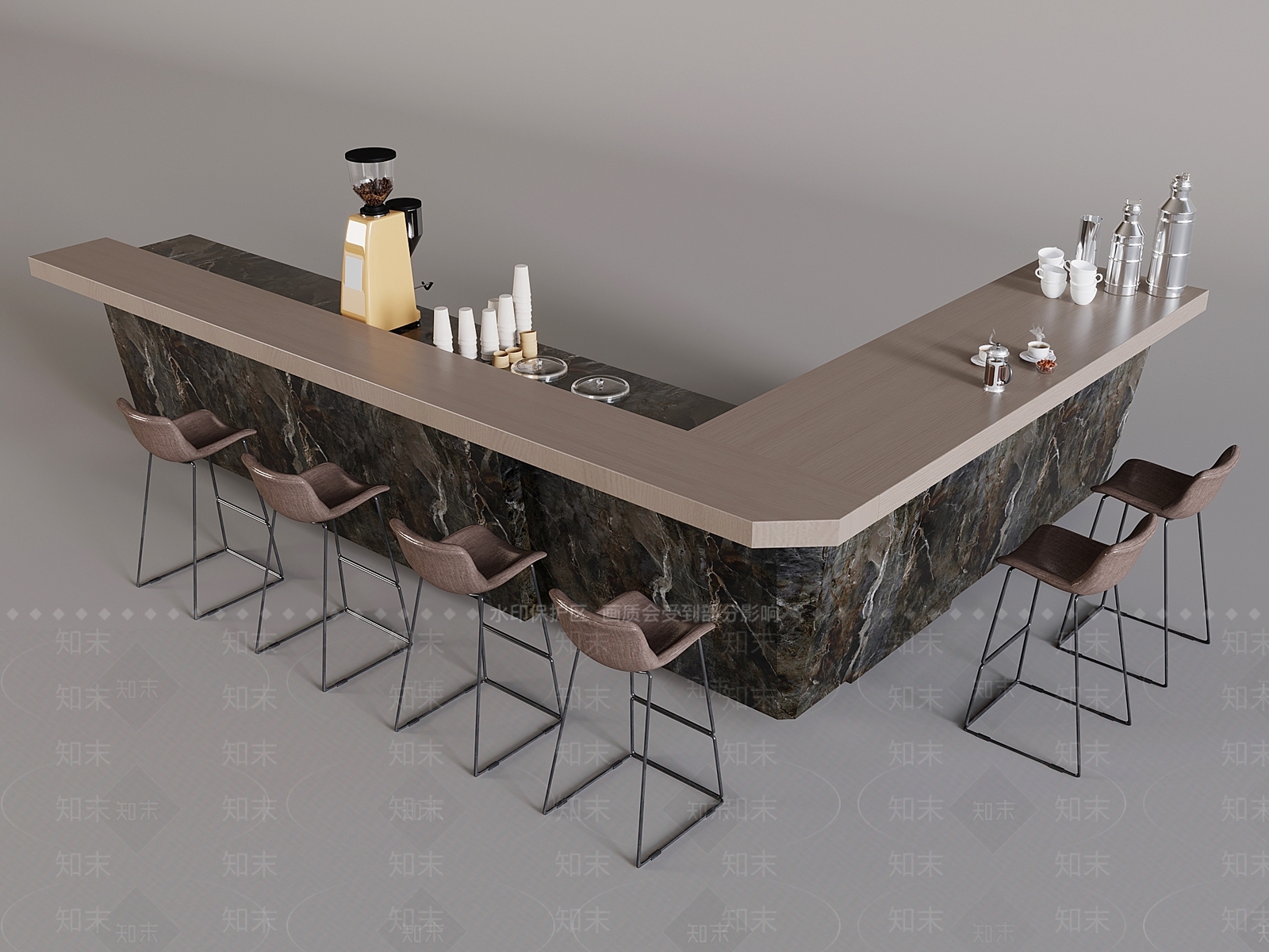 现代吧台3D模型下载【ID:1173733474】
