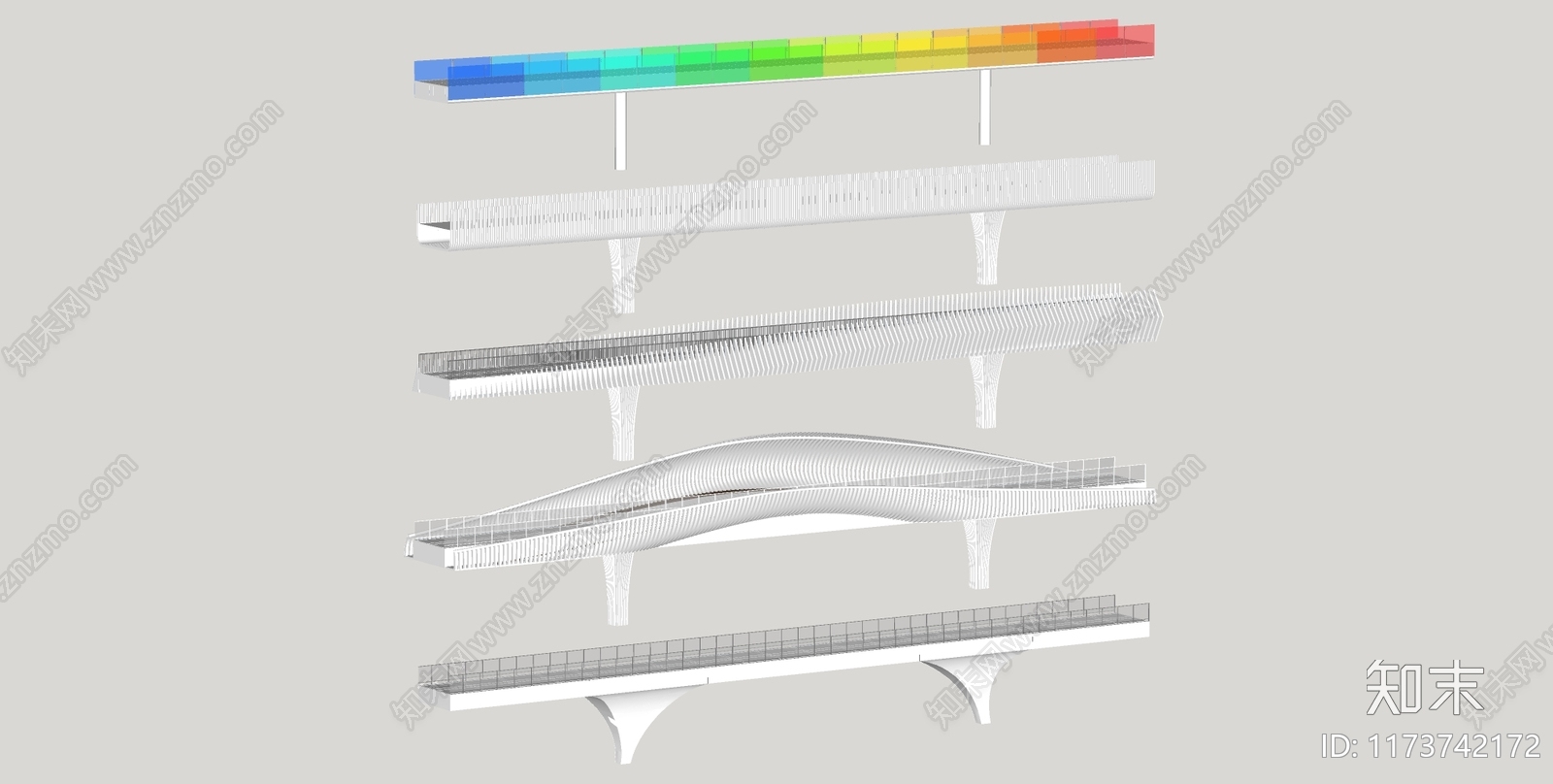 现代景观桥SU模型下载【ID:1173742172】