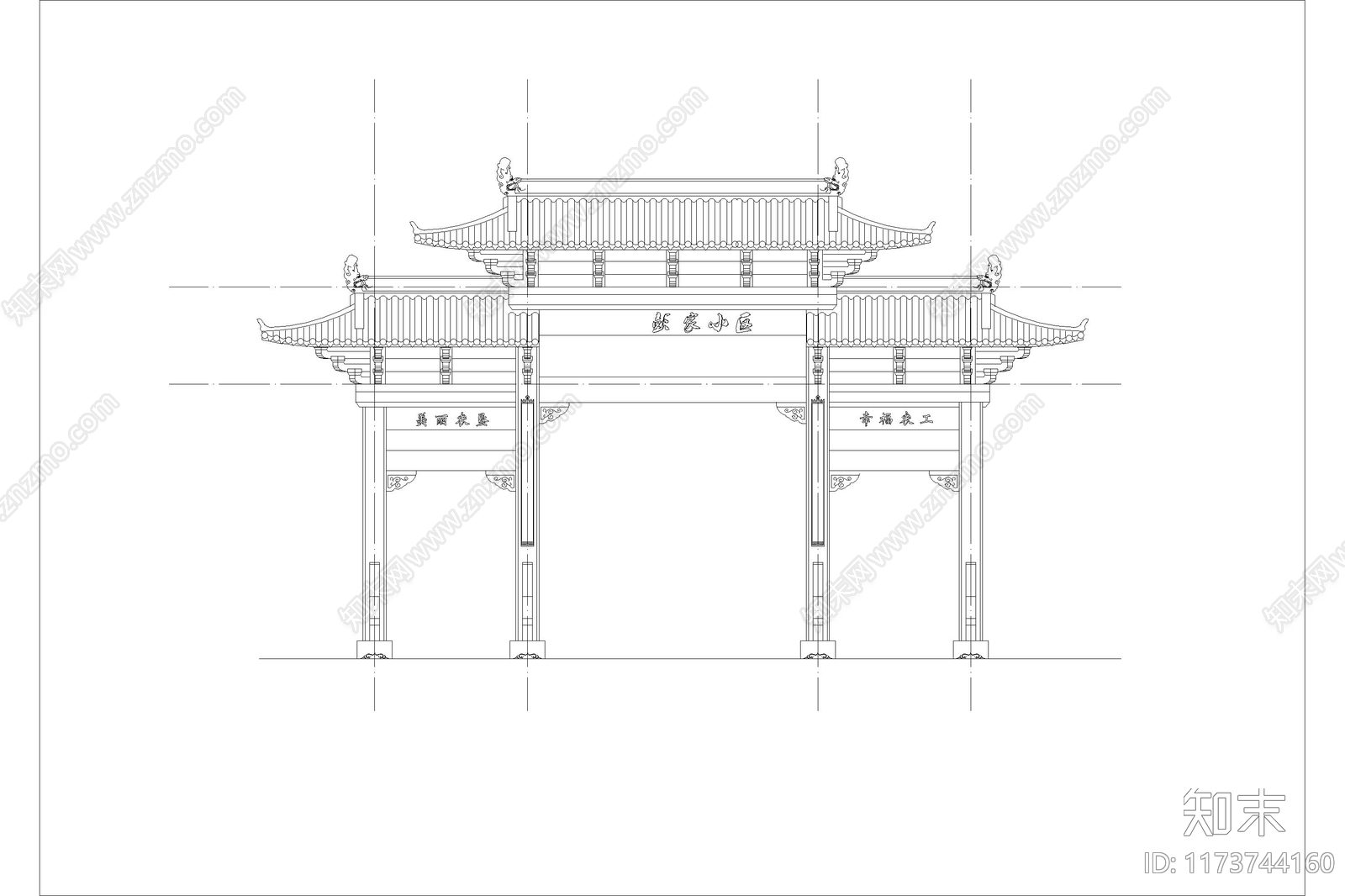 中式新中式古建施工图下载【ID:1173744160】