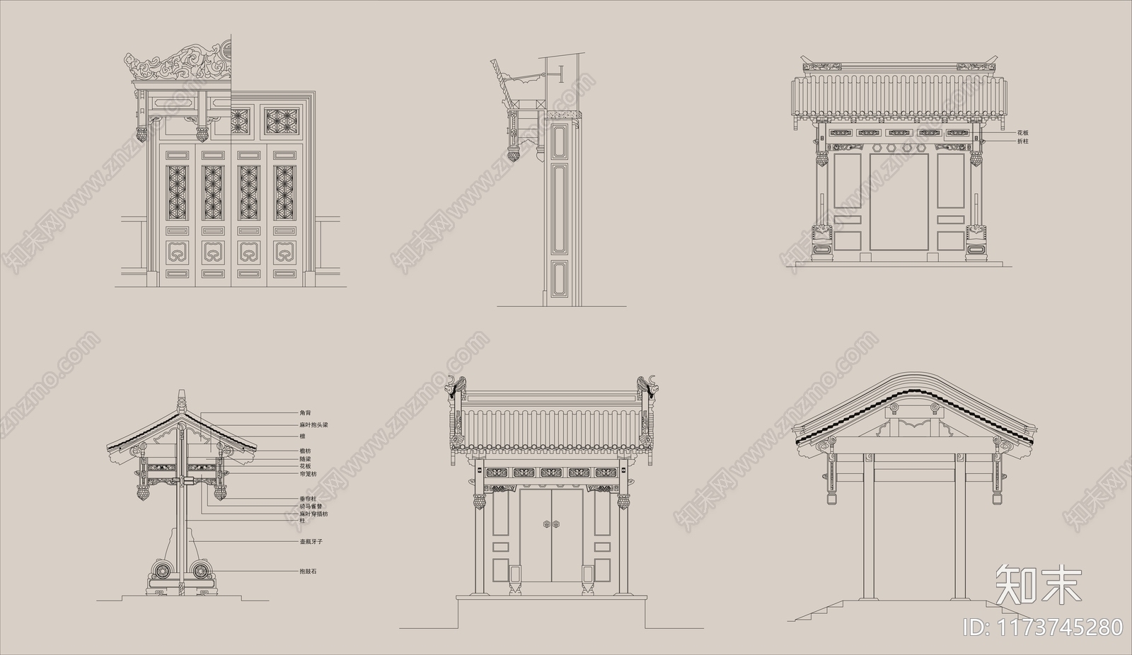 中式新中式综合家具图库施工图下载【ID:1173745280】