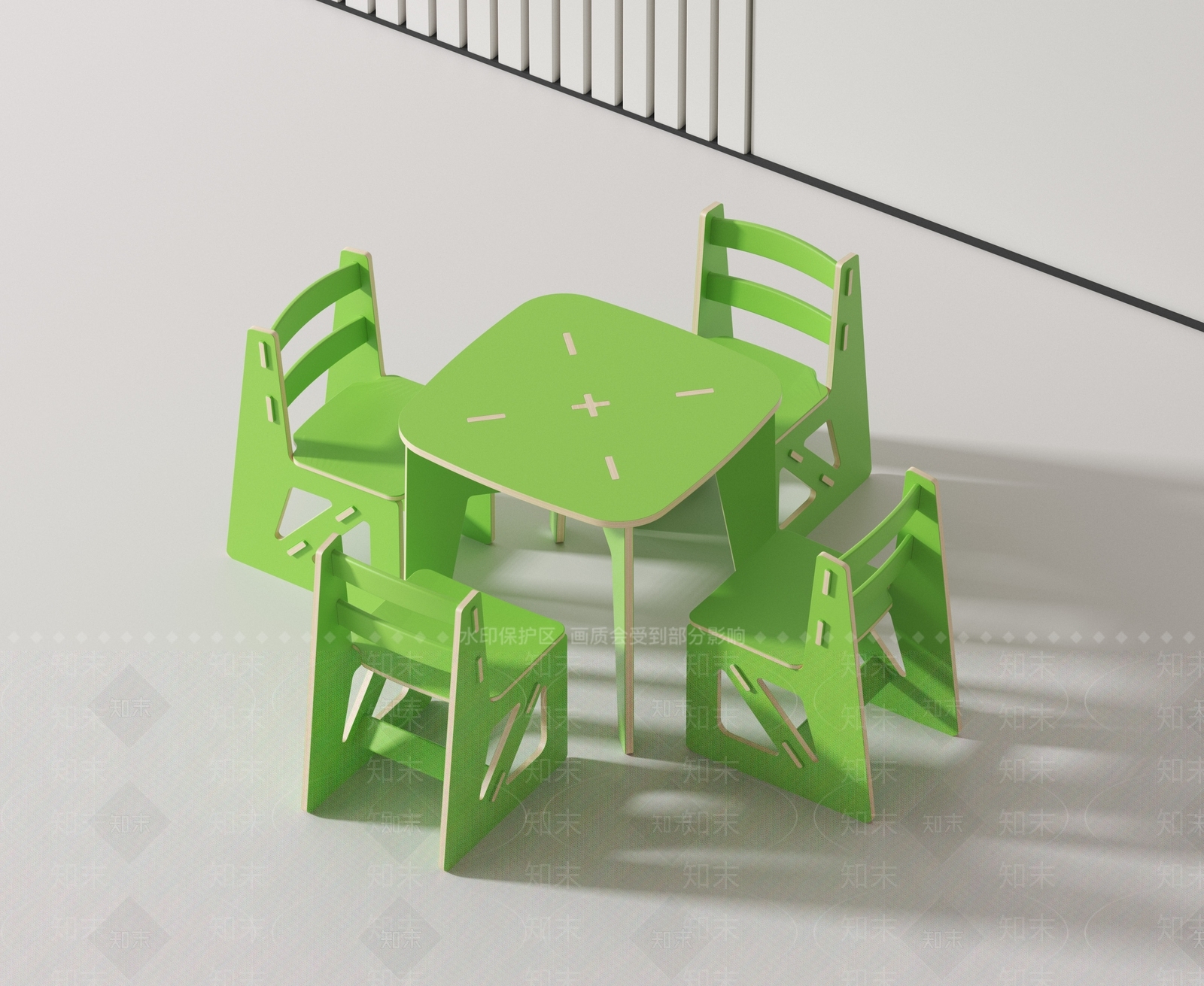 现代儿童桌椅3D模型下载【ID:1173745752】