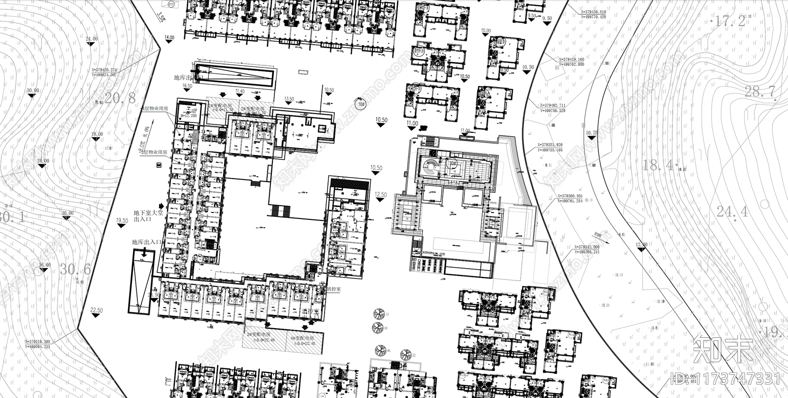 现代住宅楼建筑施工图下载【ID:1173747331】