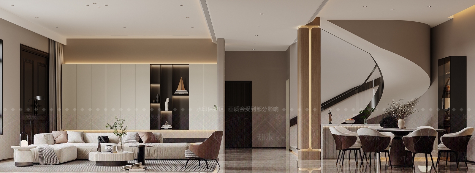一体化收纳展示柜储物柜3D模型下载【ID:1227496098】