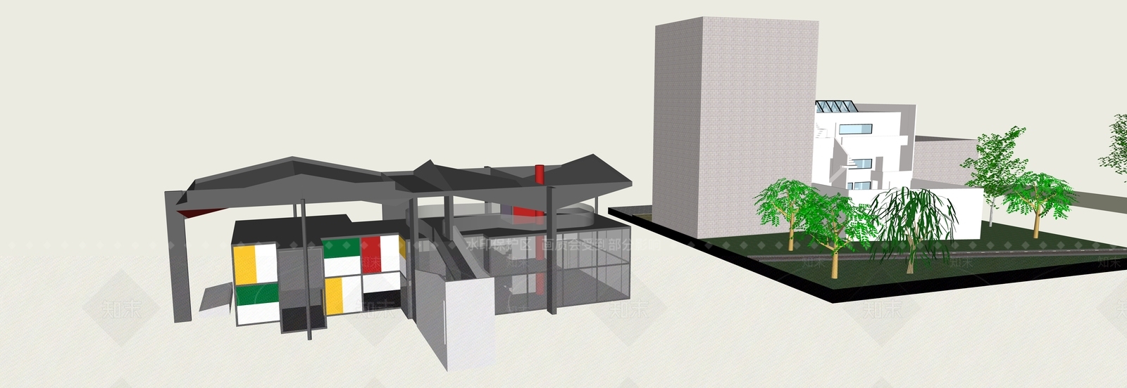 现代轻奢风格建筑SU模型下载【ID:1173758925】