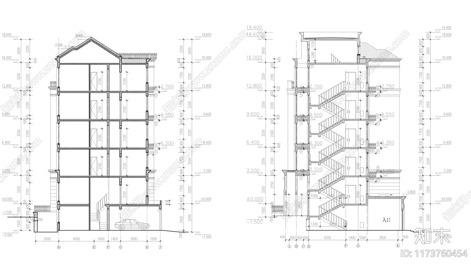 现代住宅楼建筑cad施工图下载【ID:1173760454】