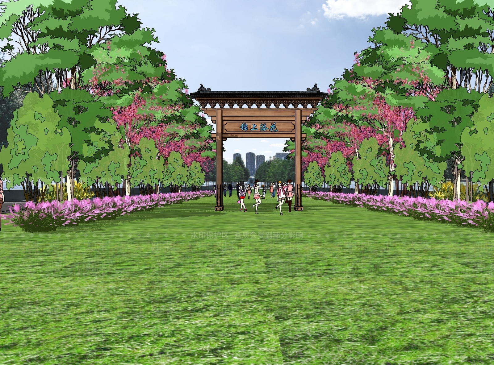 新中式牌坊牌楼SU模型下载【ID:1173762299】