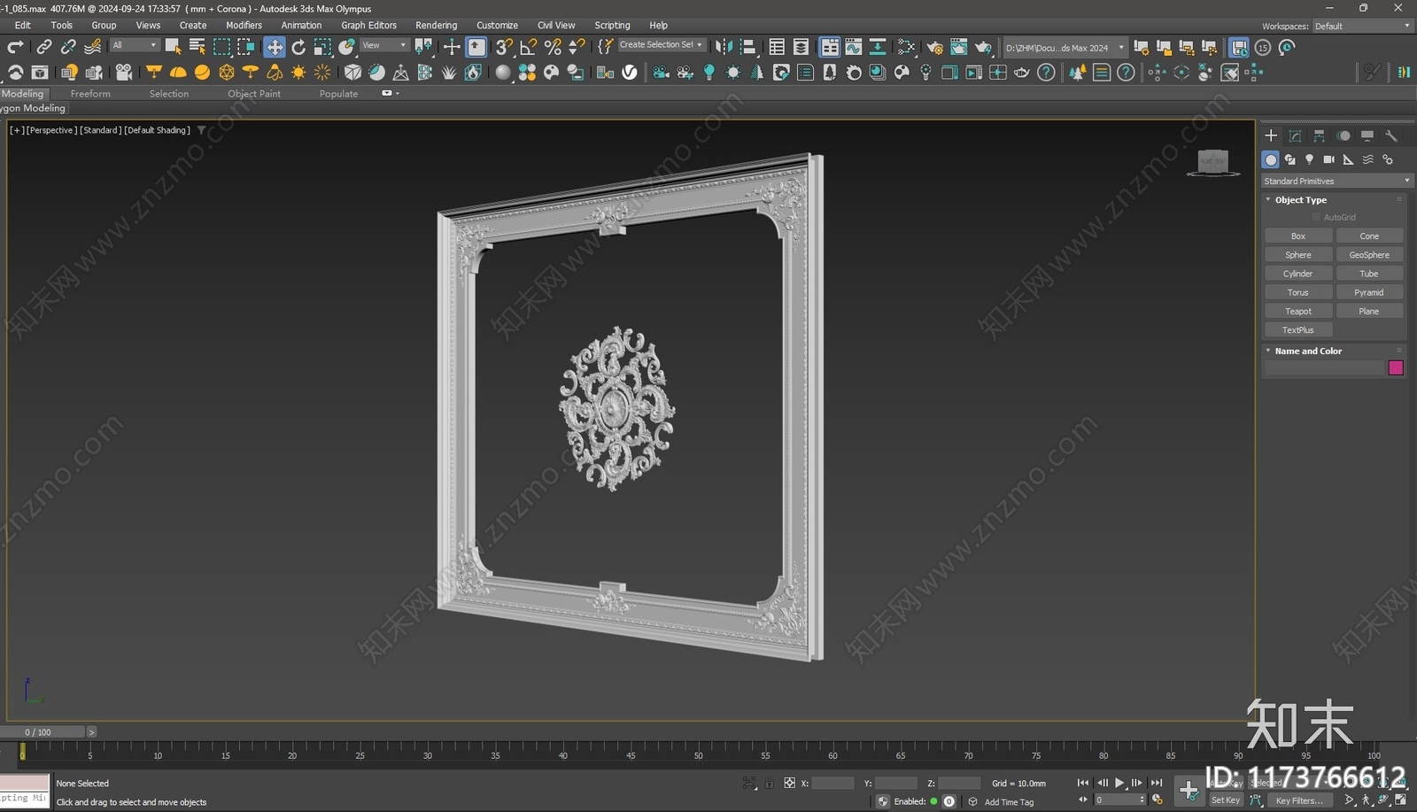 法式复古吊顶3D模型下载【ID:1173766612】