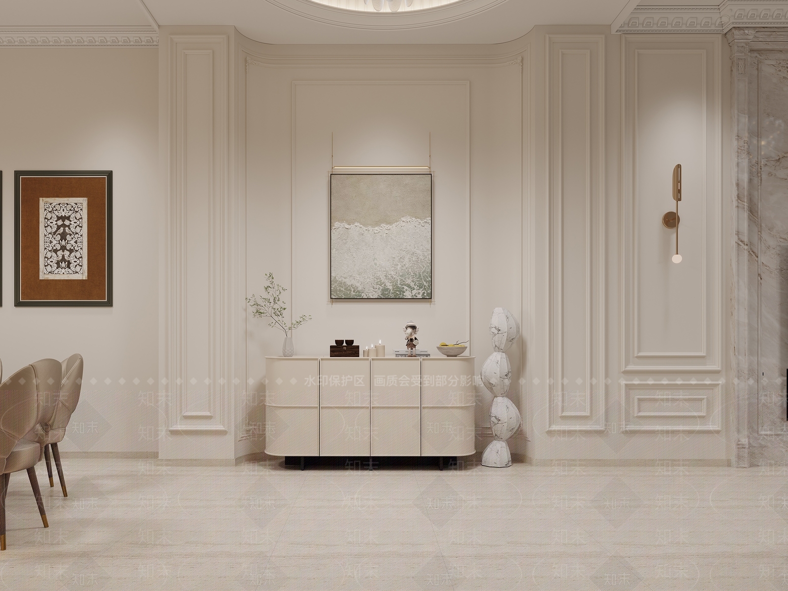 法式玄关3D模型下载【ID:1214784781】