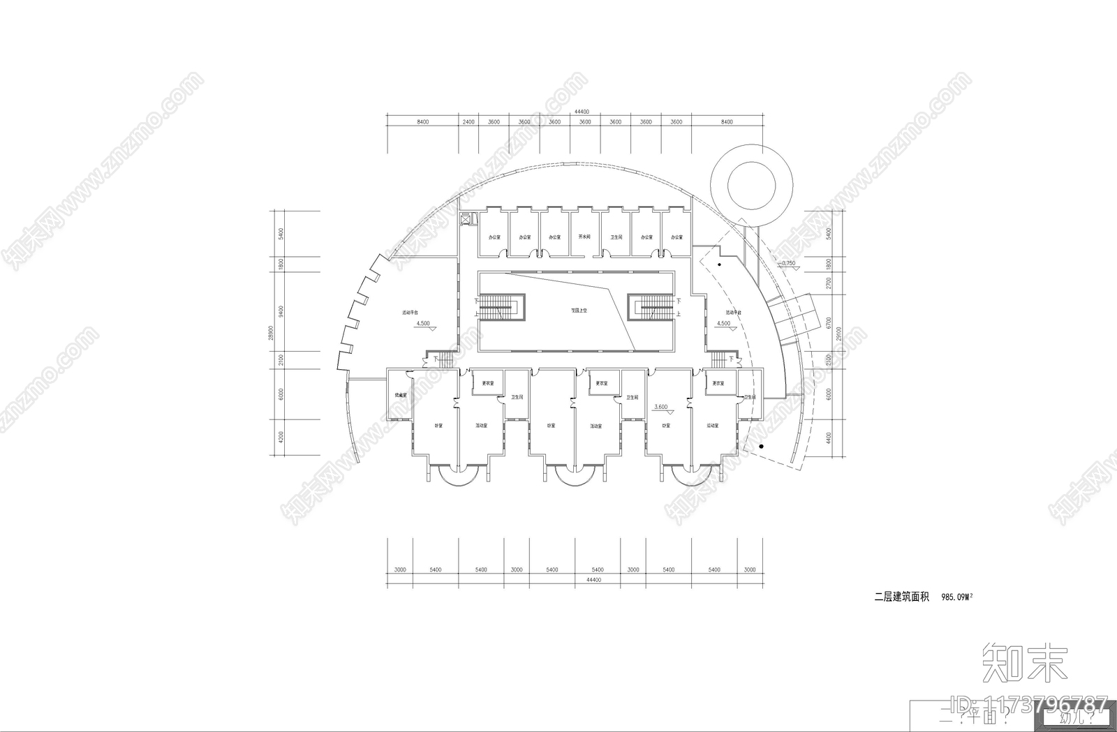 现代幼儿园建筑cad施工图下载【ID:1173796787】