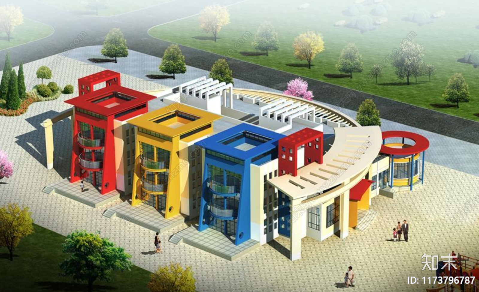 现代幼儿园建筑cad施工图下载【ID:1173796787】