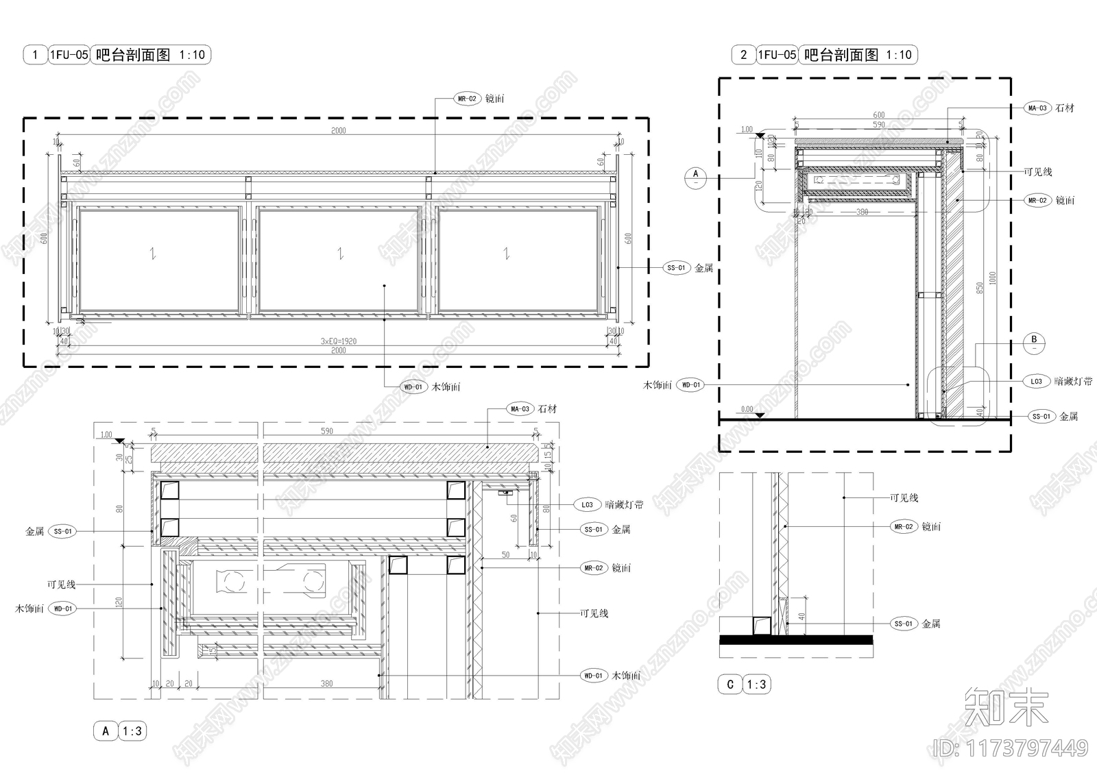 现代家具节点详图cad施工图下载【ID:1173797449】